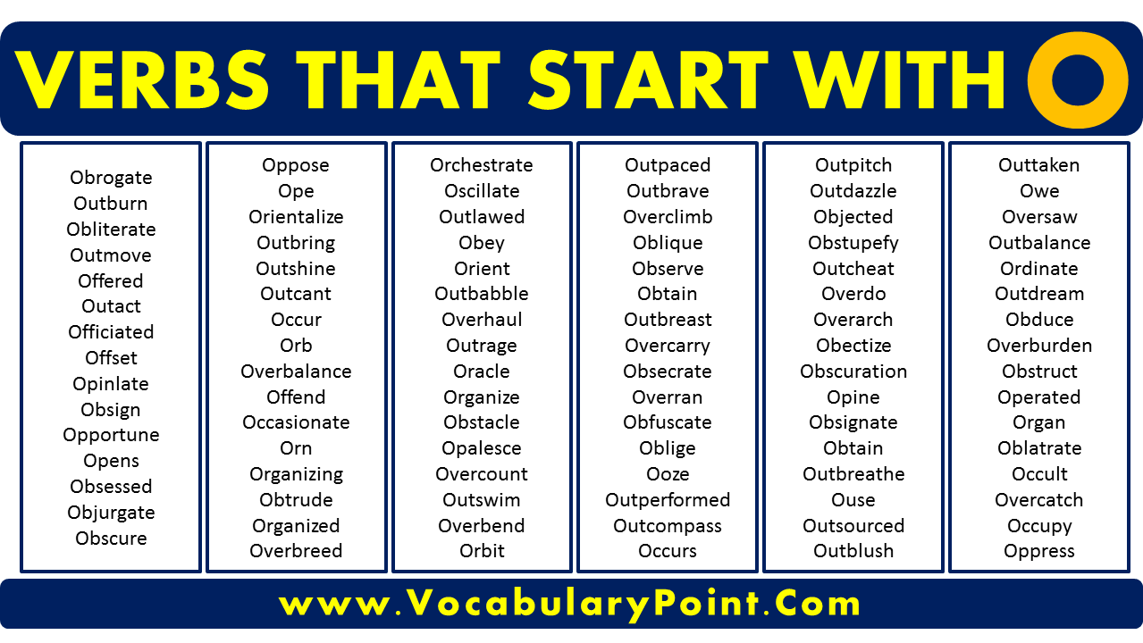 Verbs that start with O