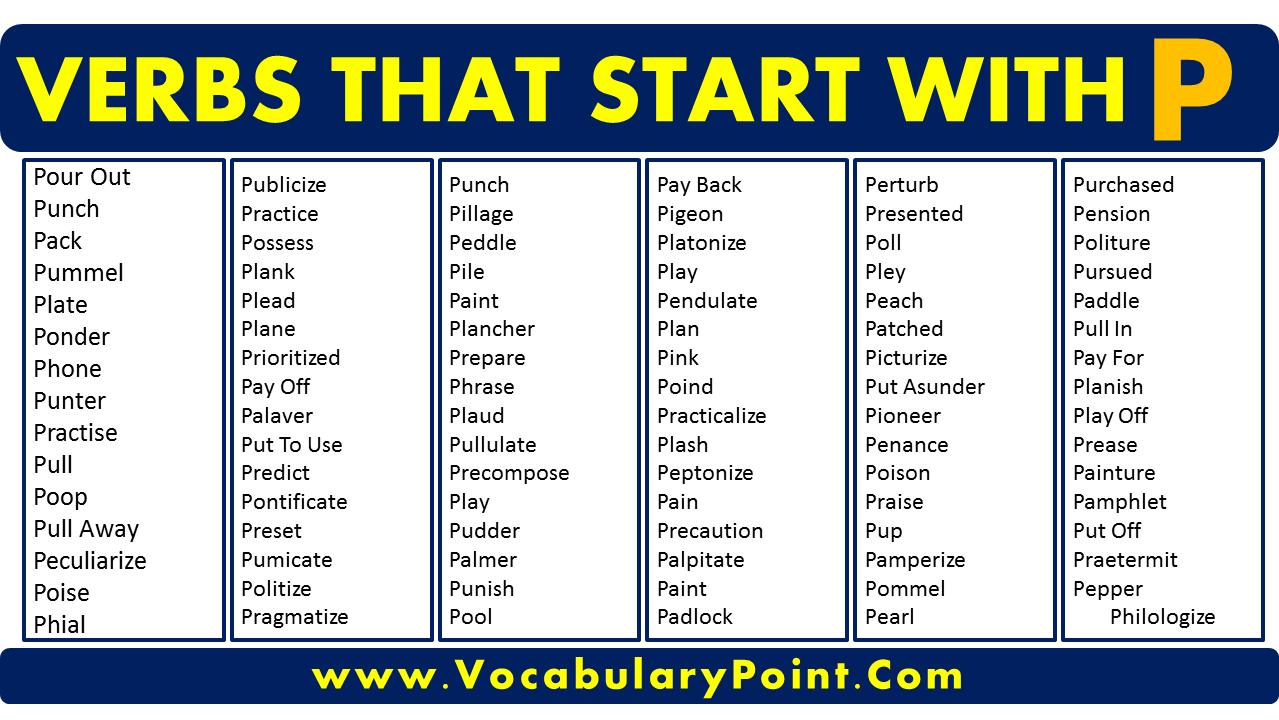 Verbs that start with P