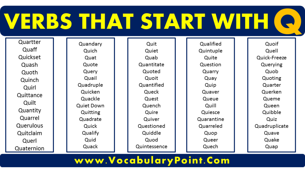 Verbs that start with Q in English - Vocabulary Point