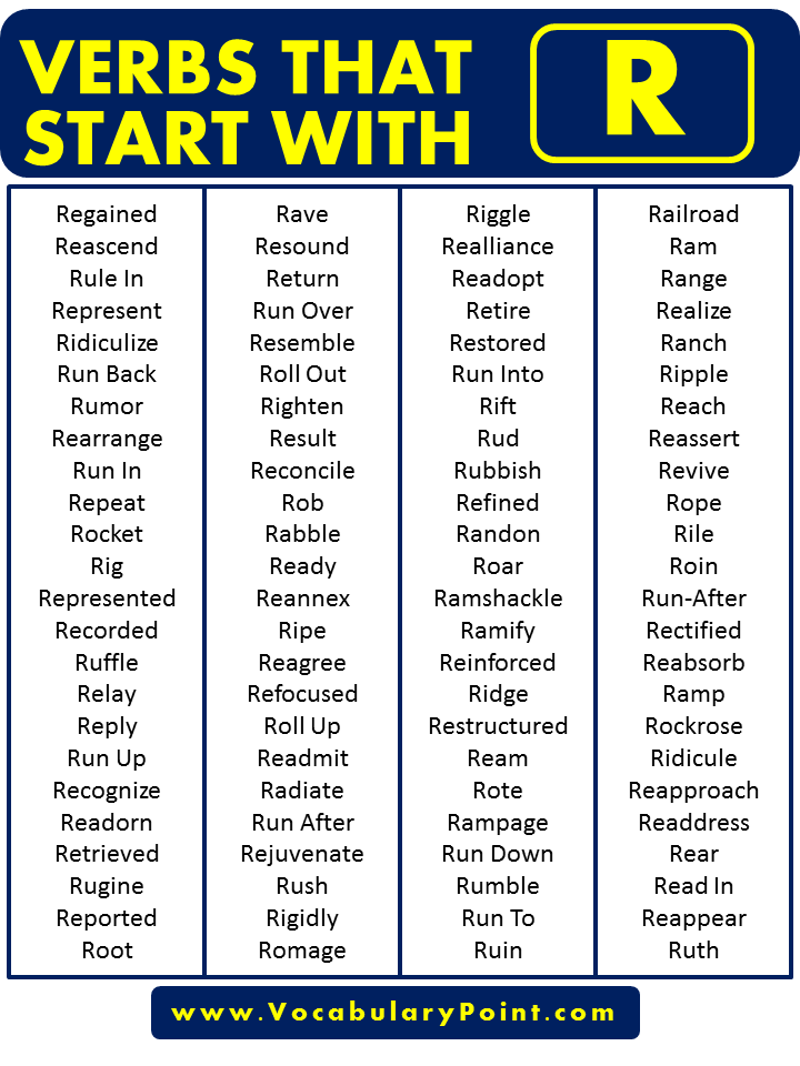 Verbs that start with R in English