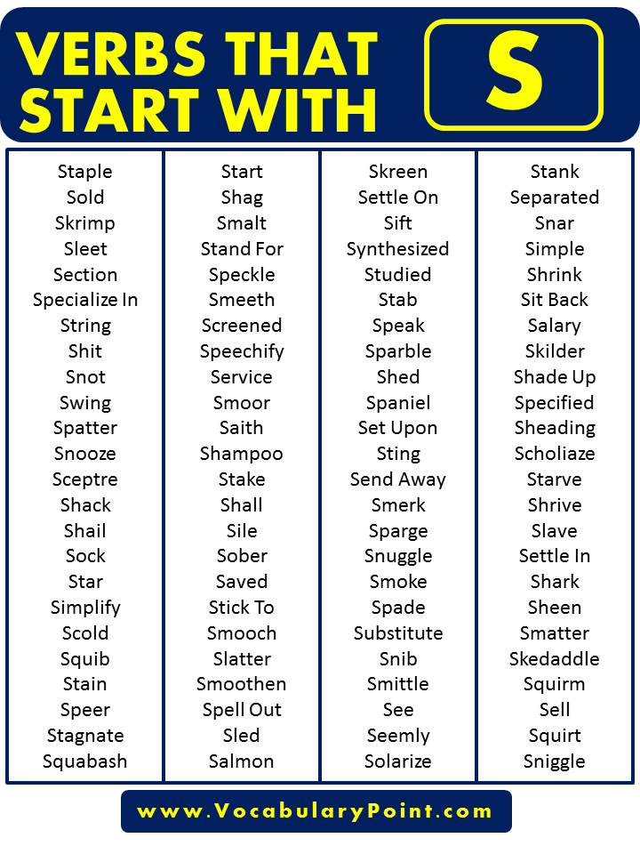 Verbs that start with S in English