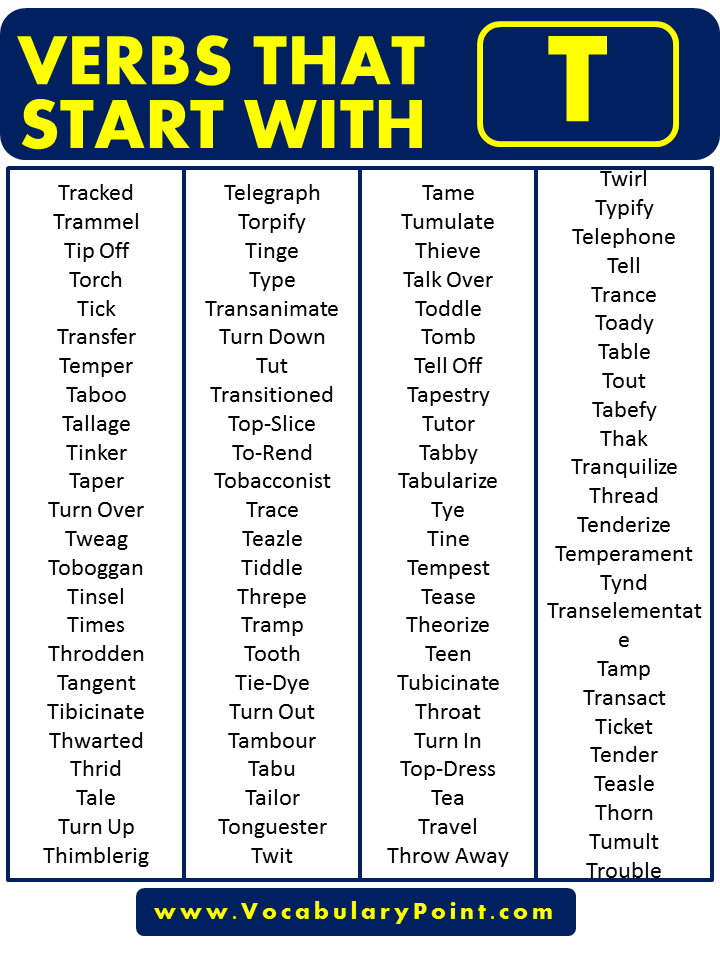 Verbs that start with T in English