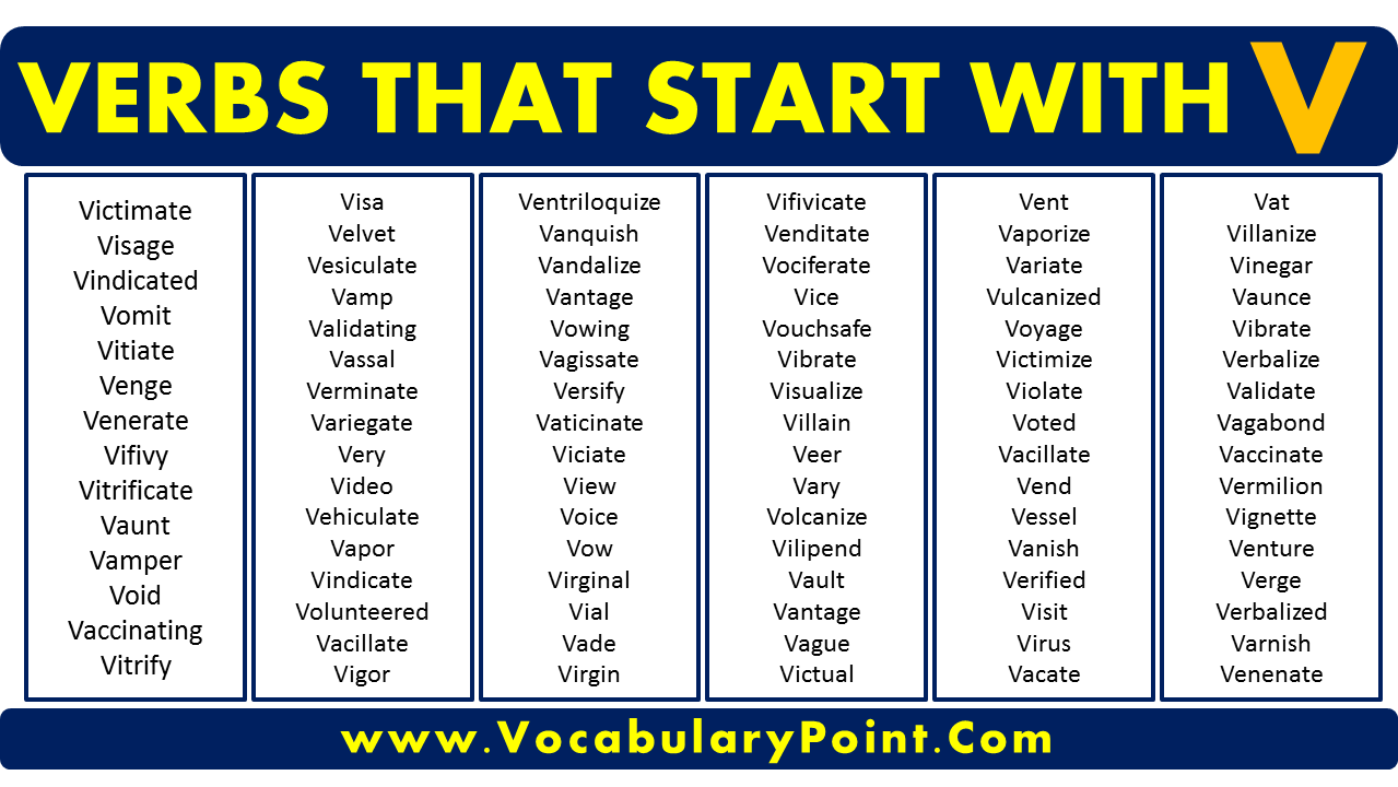 Verbs that start with V