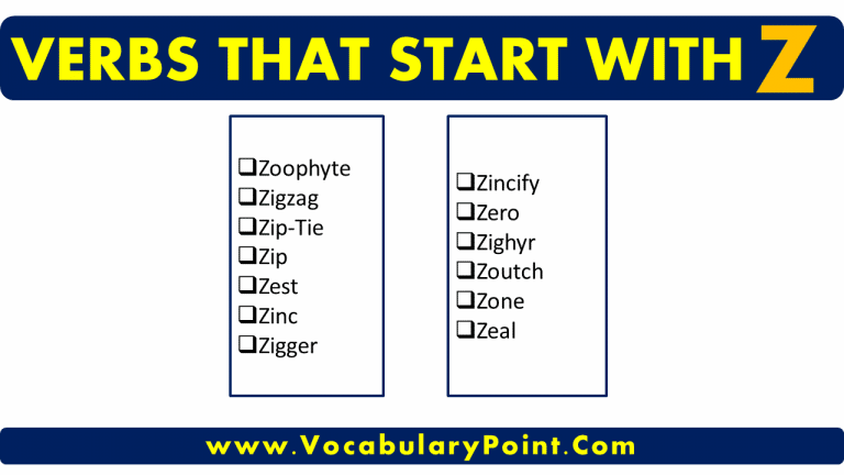 Verbs that start with Z in English - Vocabulary Point