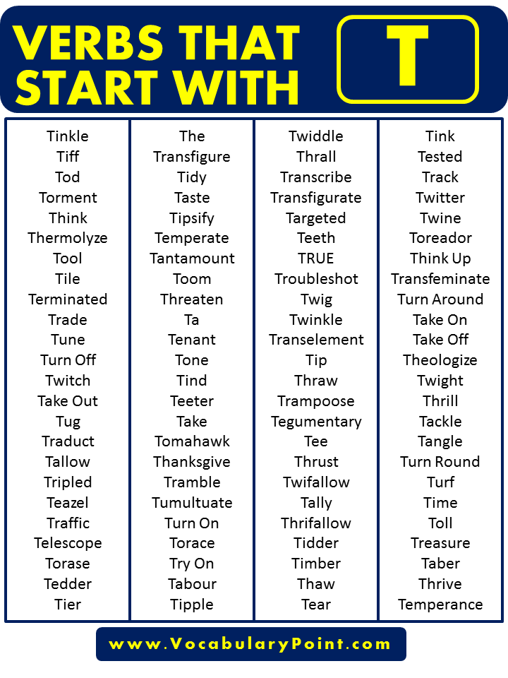 Verbs that starting with T