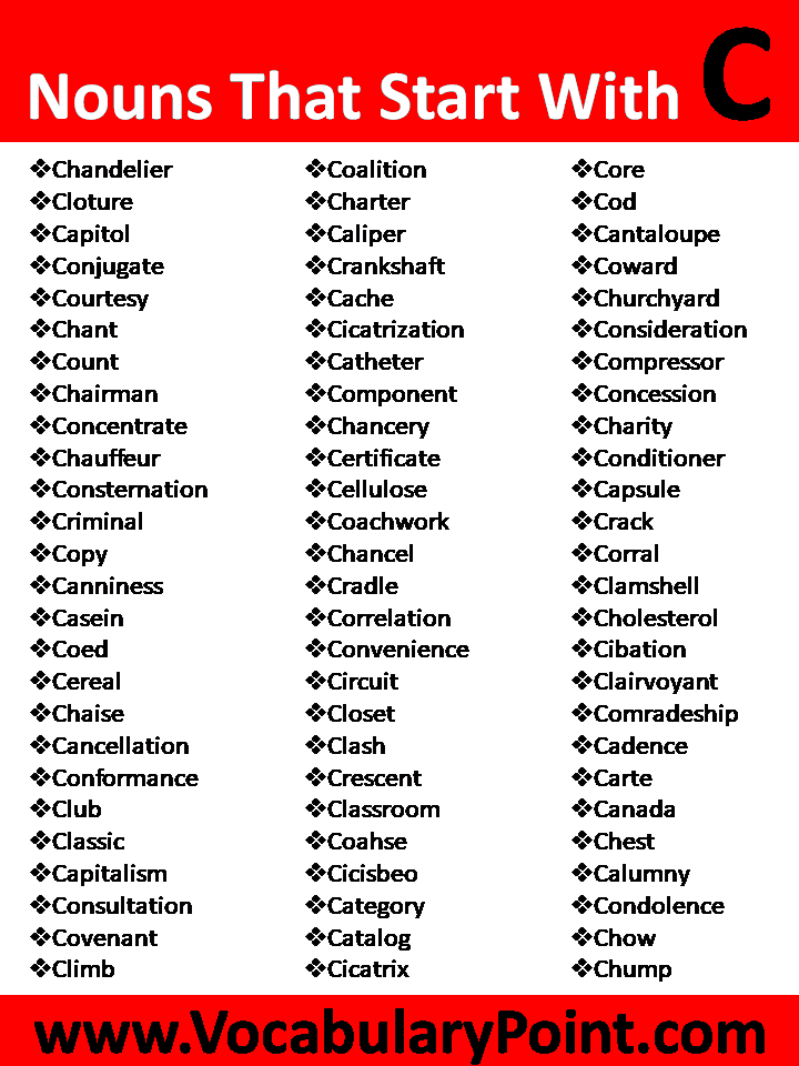 Nouns That Starting With C