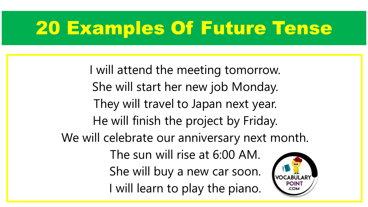 20 Examples of Future Tense