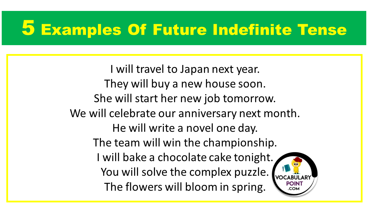 5 Examples Of Future Indefinite Tense