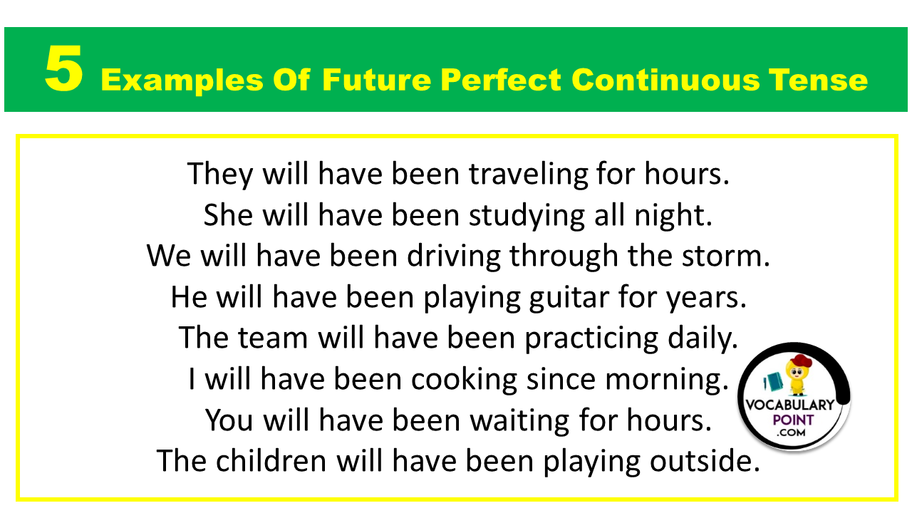 5 Examples Of Future Perfect Continuous Tense