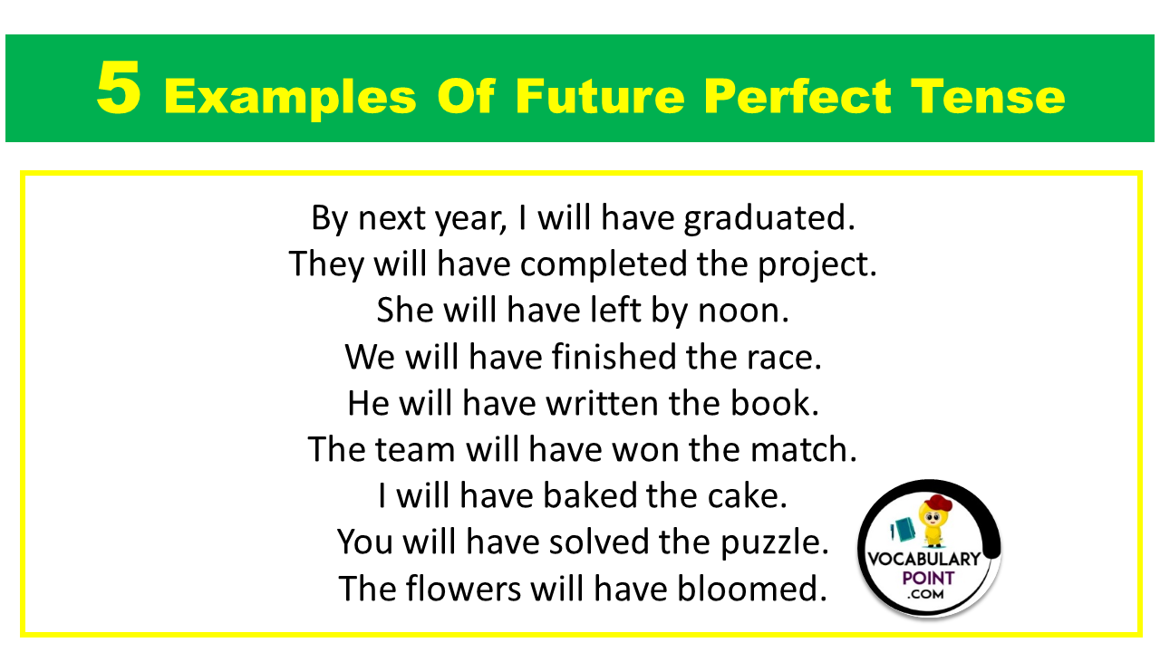 5 Examples Of Future Perfect Tense