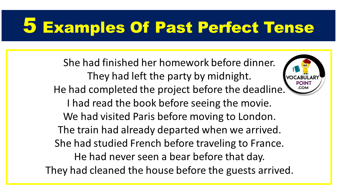 Past Perfect Examples Pdf