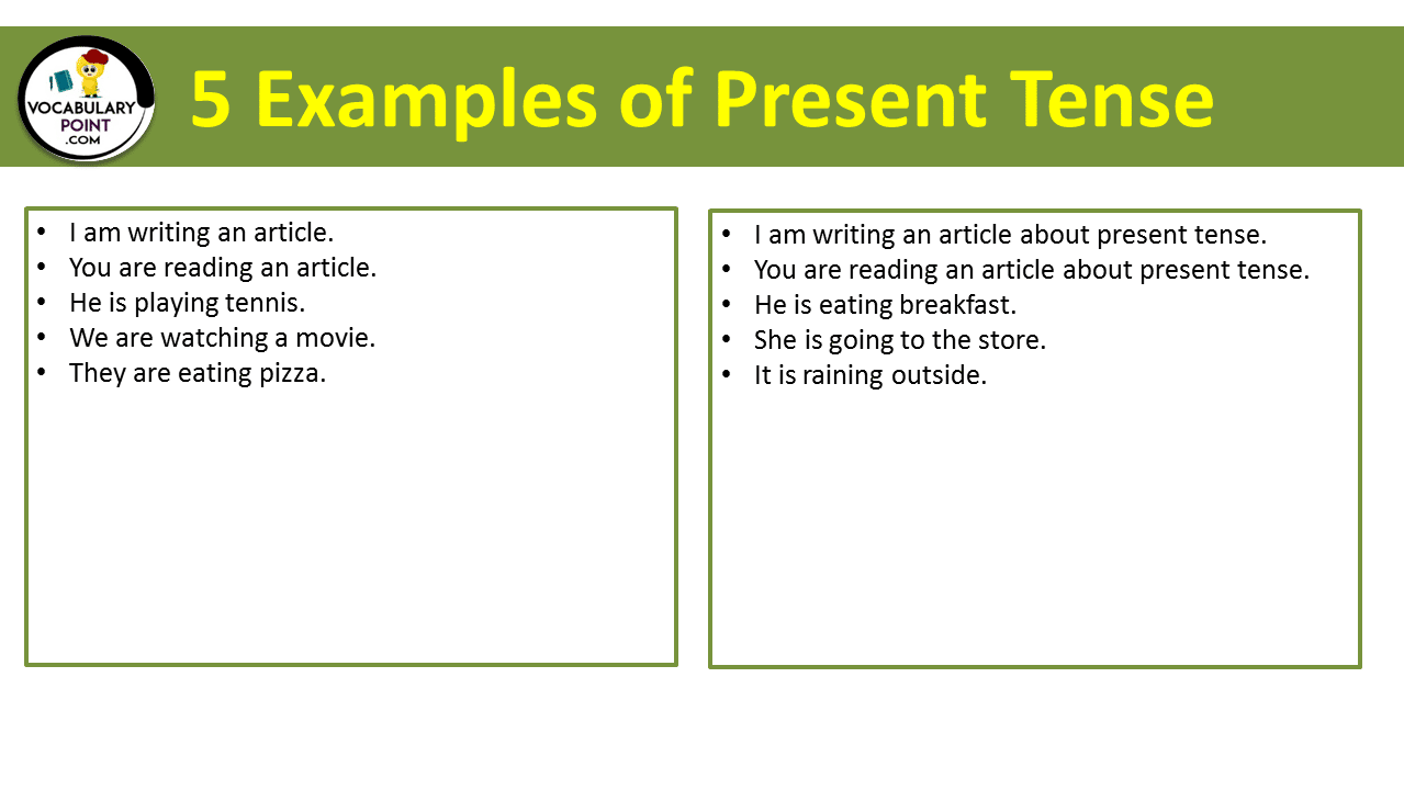 5 Examples Of Present Tense Vocabulary Point