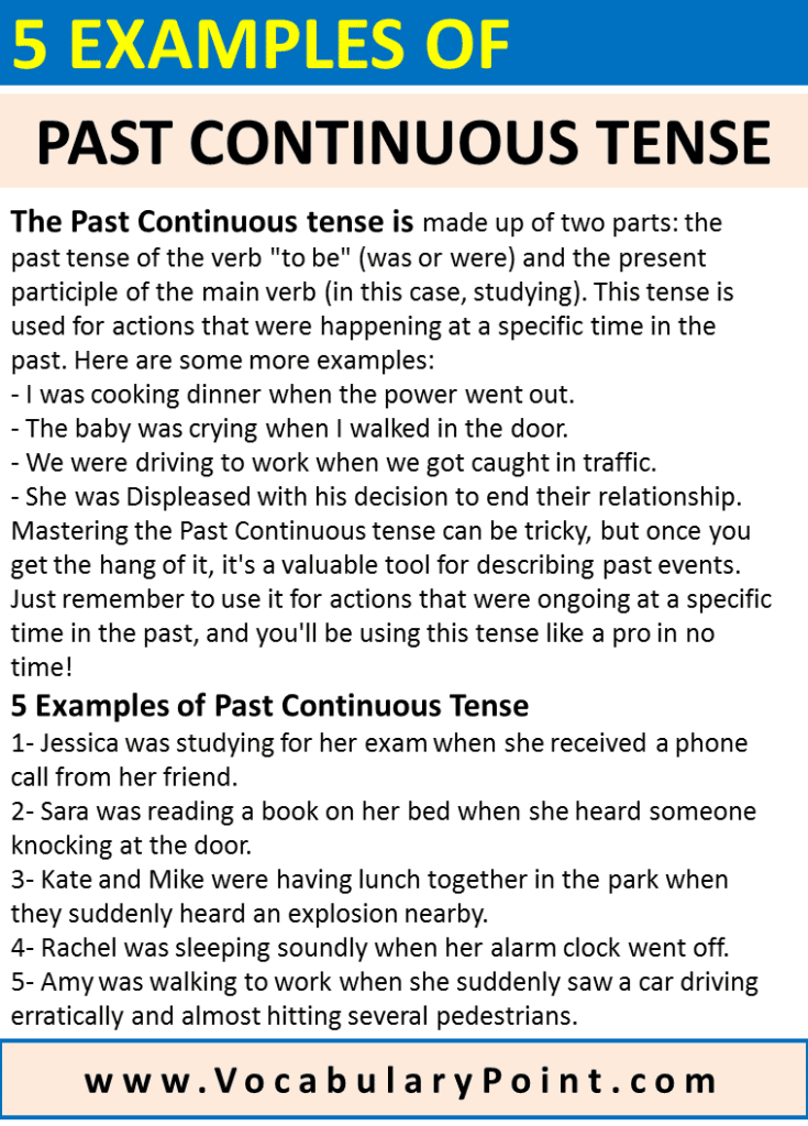 past continuous tense essay