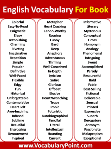 vocabulary of book review