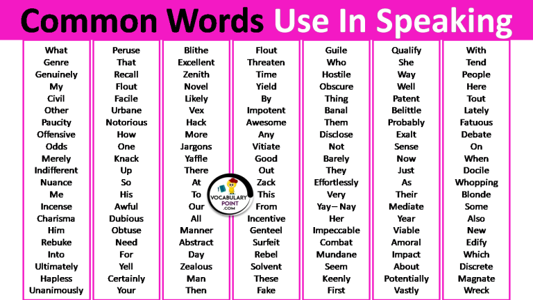 words use in speech