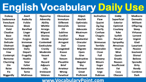 English Vocabulary Daily Use - Vocabulary Point