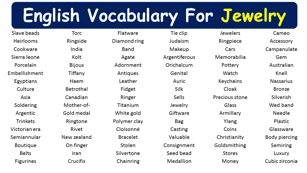 different types of jewelery Archives - Vocabulary Point