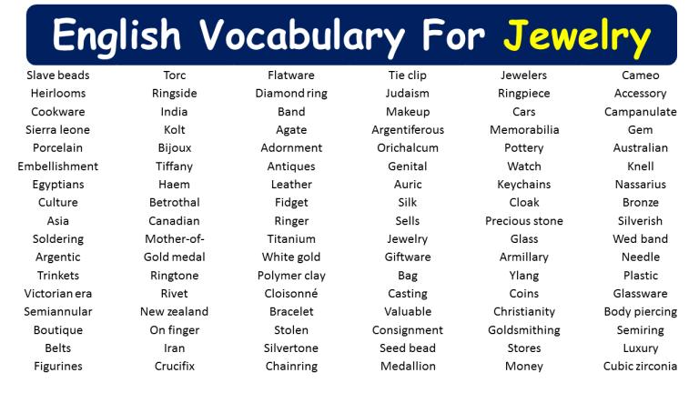 List of jewelery in english Archives - Vocabulary Point