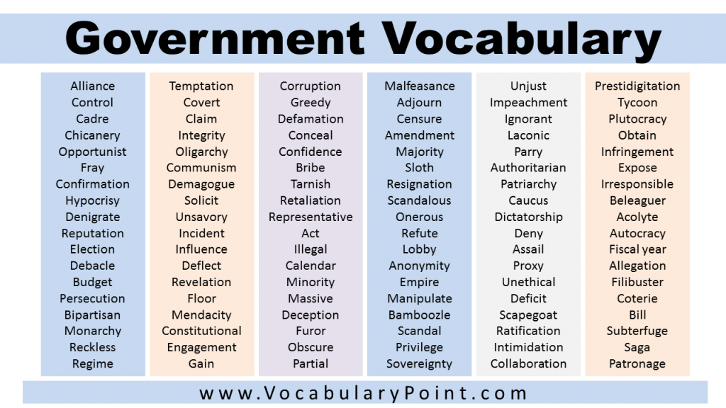 government essay vocabulary