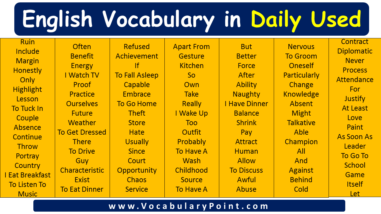 English Vocabulary in Daily Used