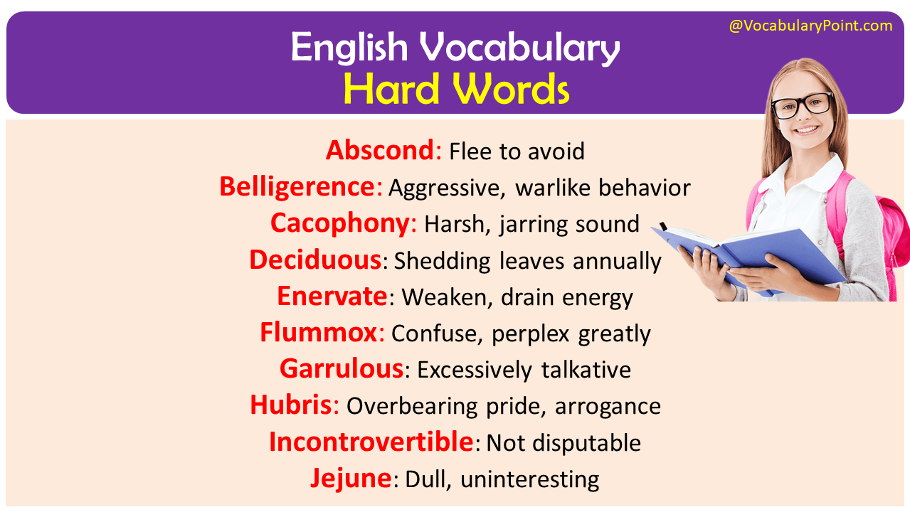 Hard Vocabulary Words