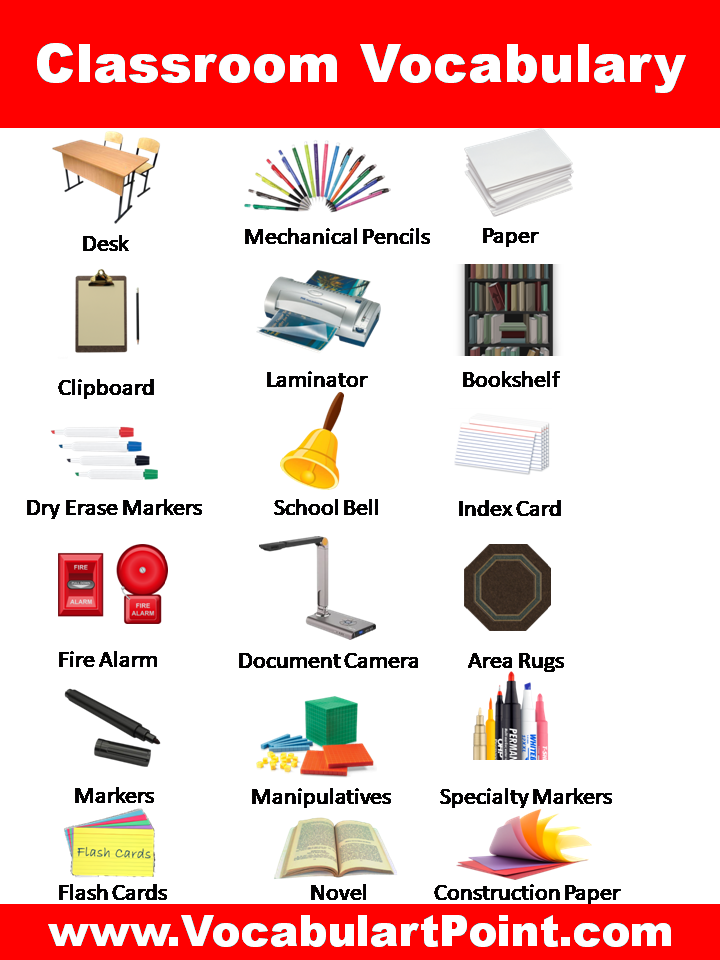 classroom objects vocabulary