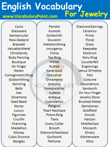 English Vocabulary For Jewelry - Vocabulary Point