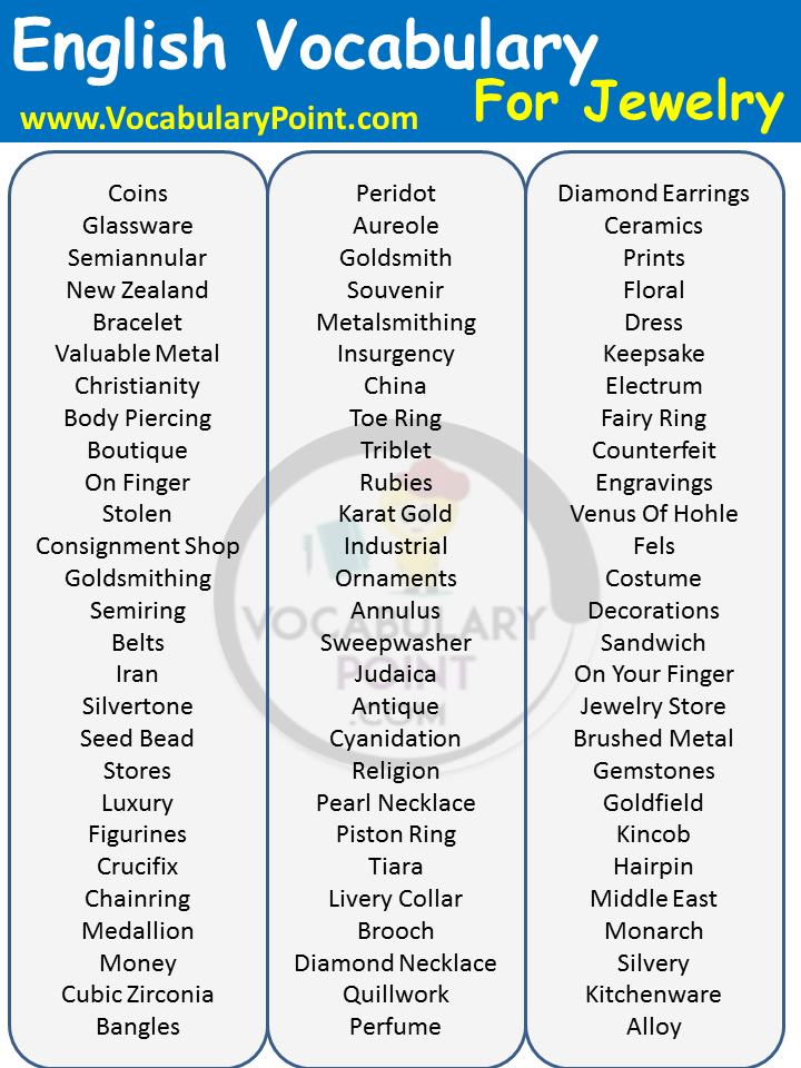 different types of jewelery