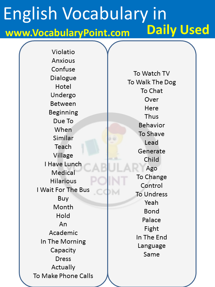 vocabulary used in daily life pdf