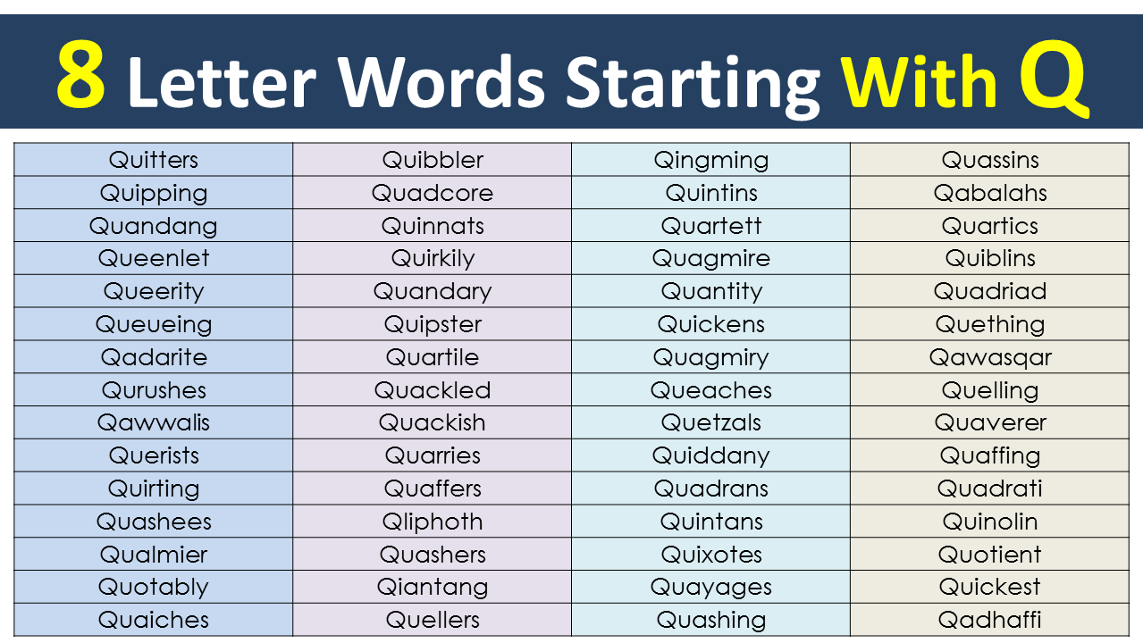 8 Letter Words Starting With Q VocabularyPoint