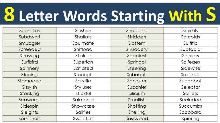 Eight Letter Words Beginning With S Archives VocabularyPoint