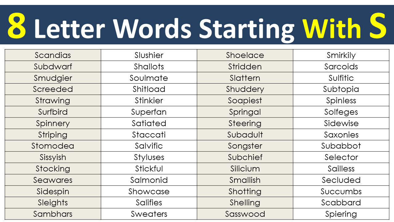 8 Letter Words Starting With S - Vocabulary Point