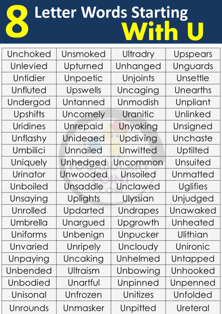 words starting with t and u