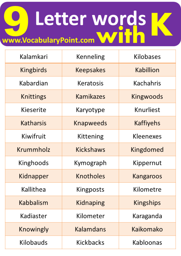 All 9 Letter Words Starting with K Vocabulary Point