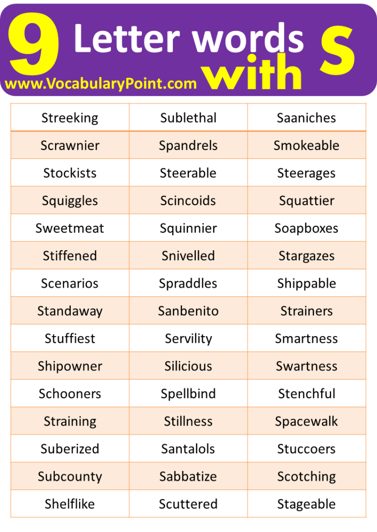 9 Letter Words Starting With S - Vocabulary Point