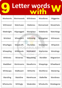 All 9 Letter Words Starting with W - Vocabulary Point