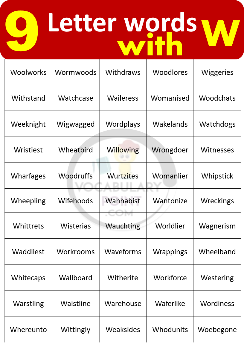 9 Letter Words Beginning With W
