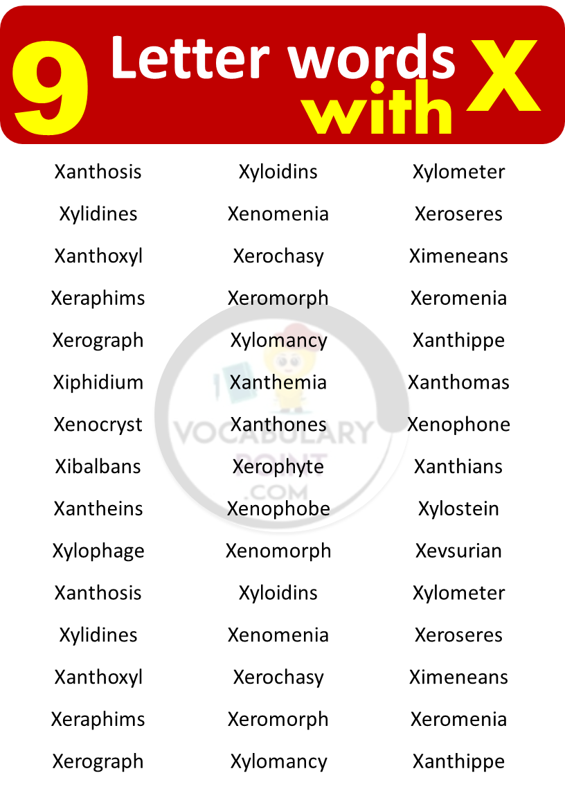 9 Letter Words Start With X