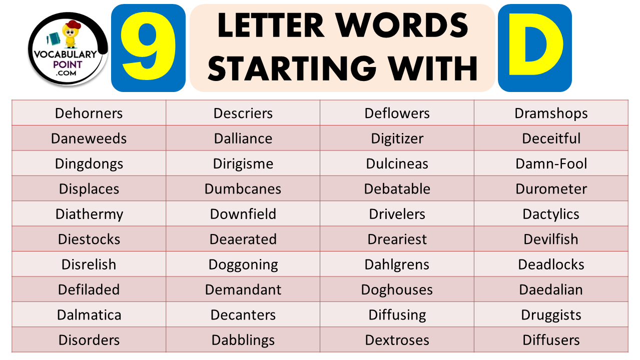 9 Letter Words Starting With D