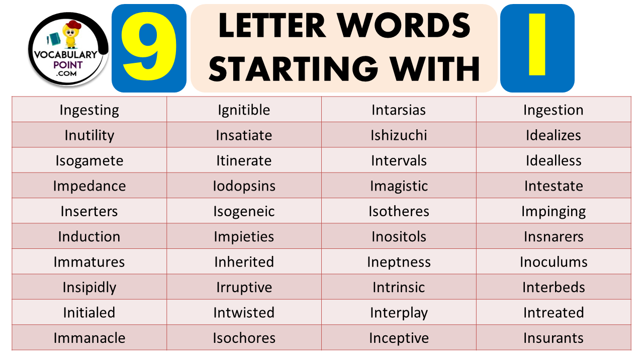 9 Letter Words Starting With I