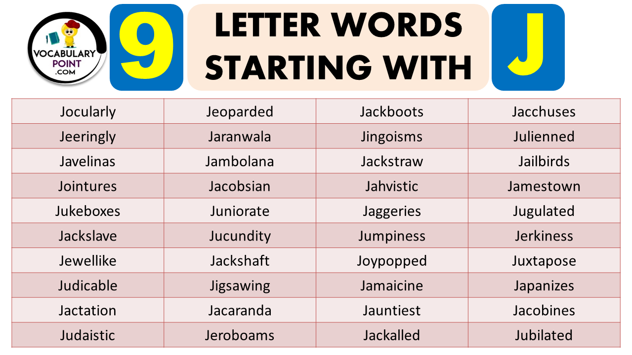 9 Letter Words Starting With J
