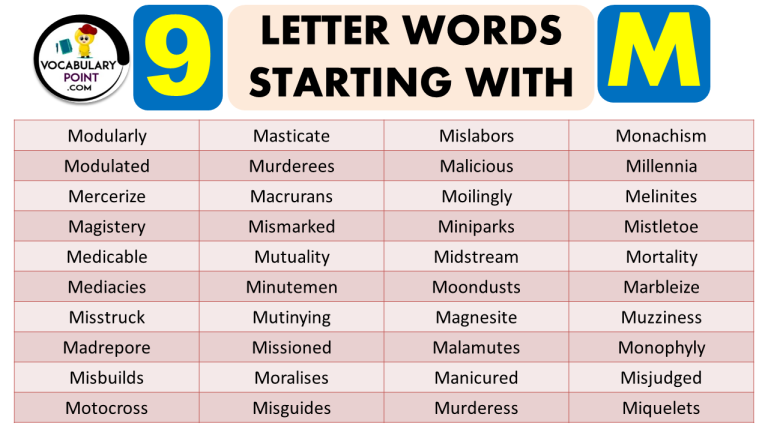 What Are The 9 Letter Words That Start With M