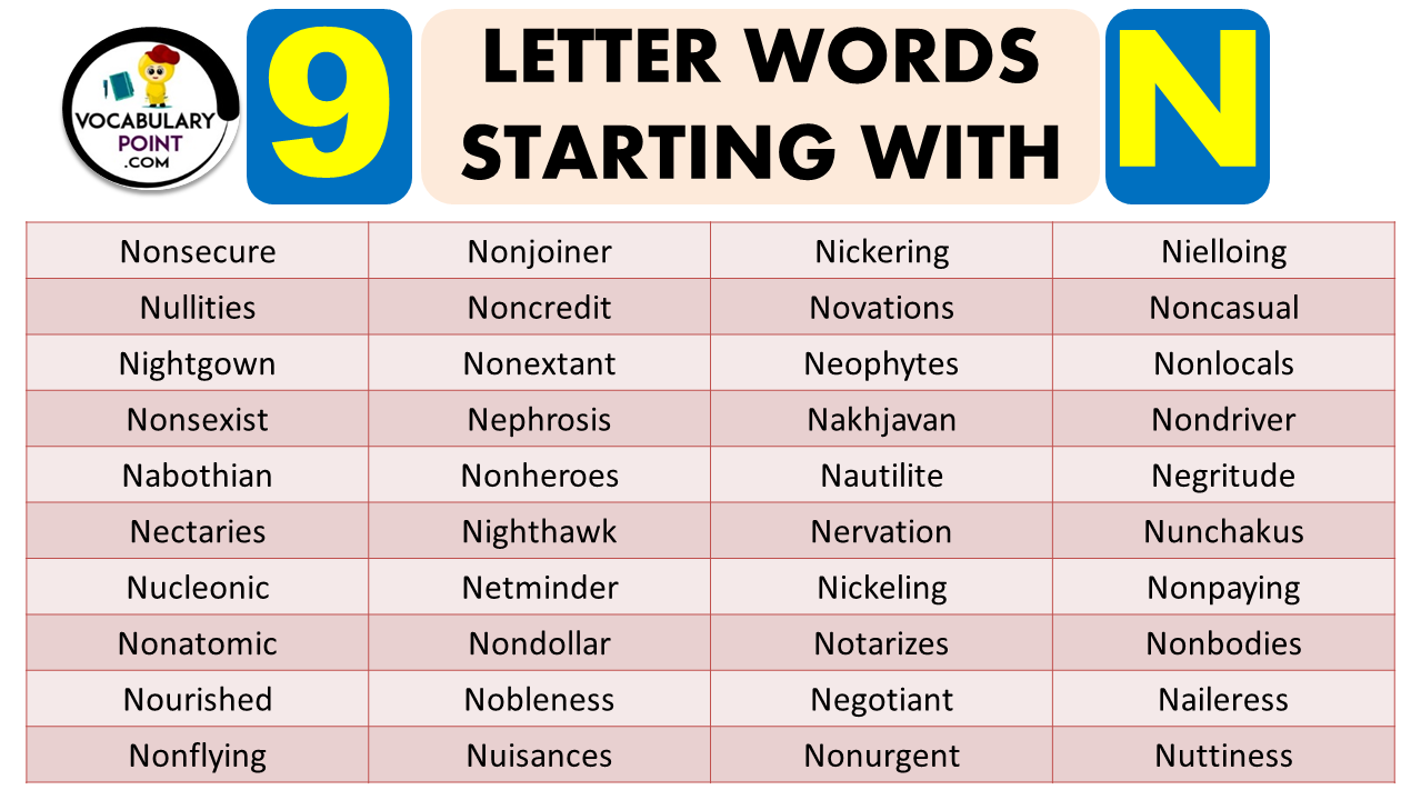 9 Letter Words Starting With N