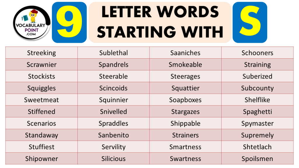 9 LETTER WORDS BEGINNING WITH S Archives - VocabularyPoint.com