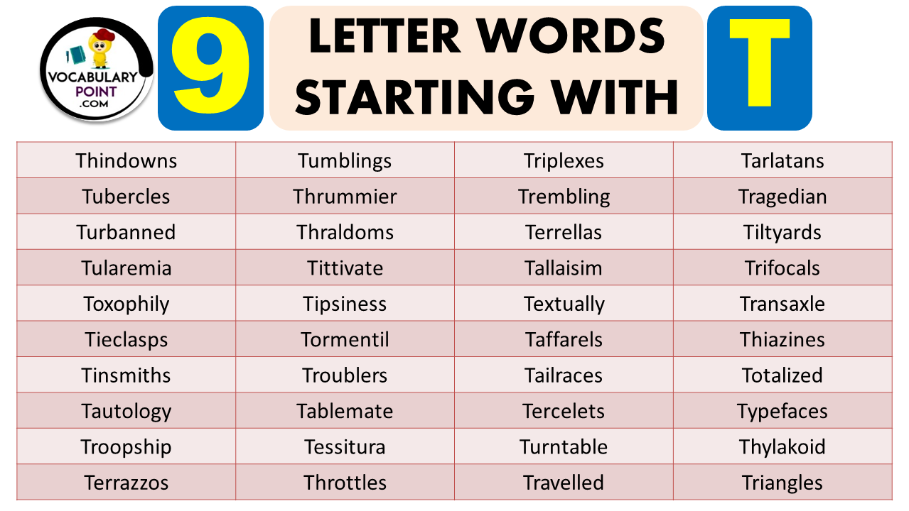 9 Letter Words Starting With T