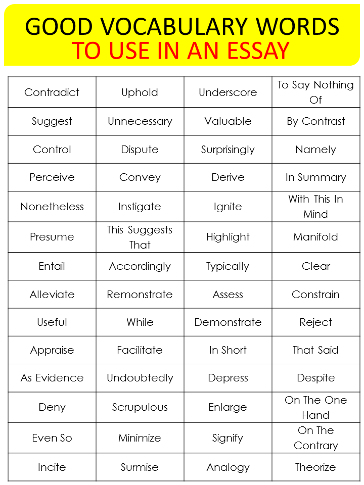 solution essay vocabulary