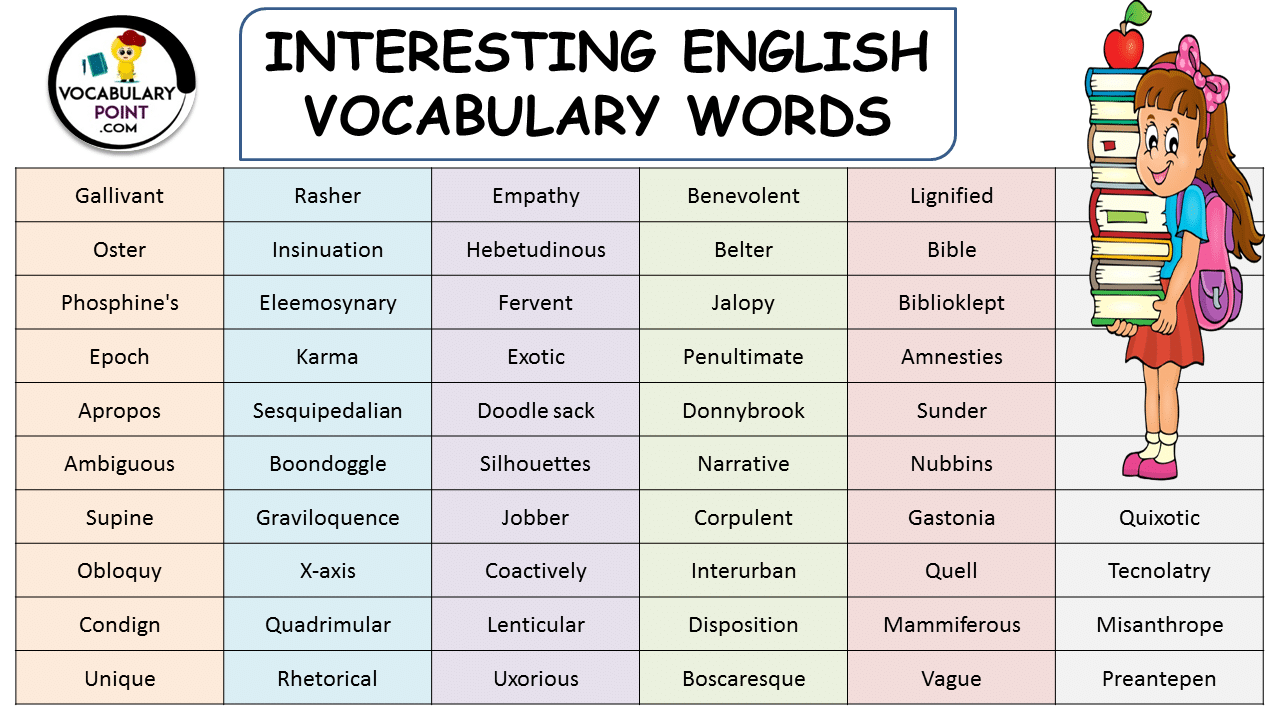 INTERESTING ENGLISH VOCABULARY WORDS