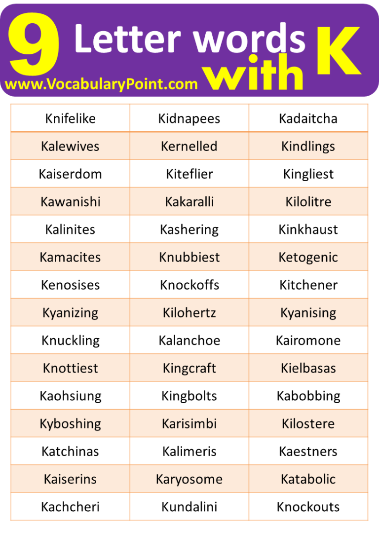 All 9 Letter Words Starting with K - Vocabulary Point