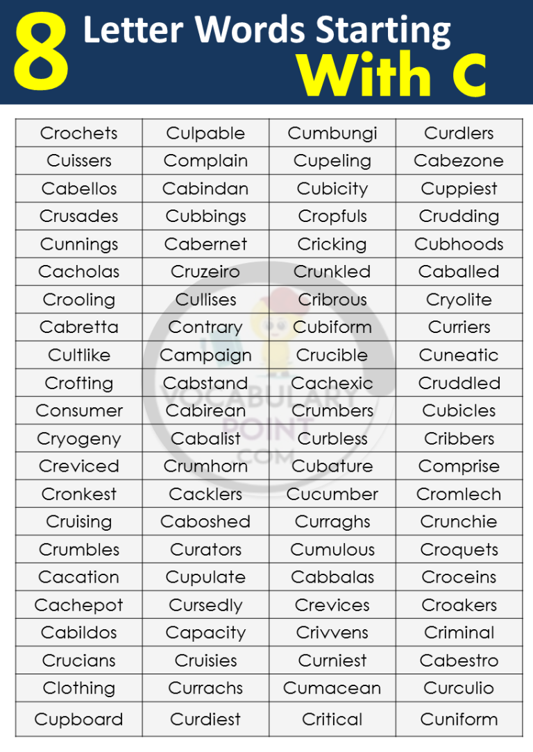 8 Letter Words Starting with C - Vocabulary Point