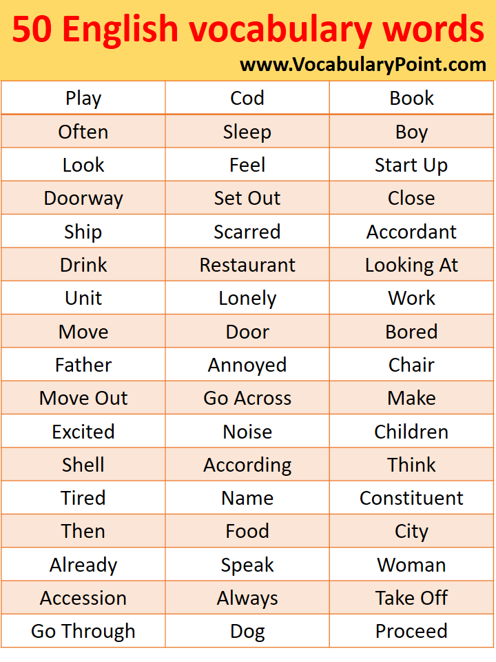 50 english words